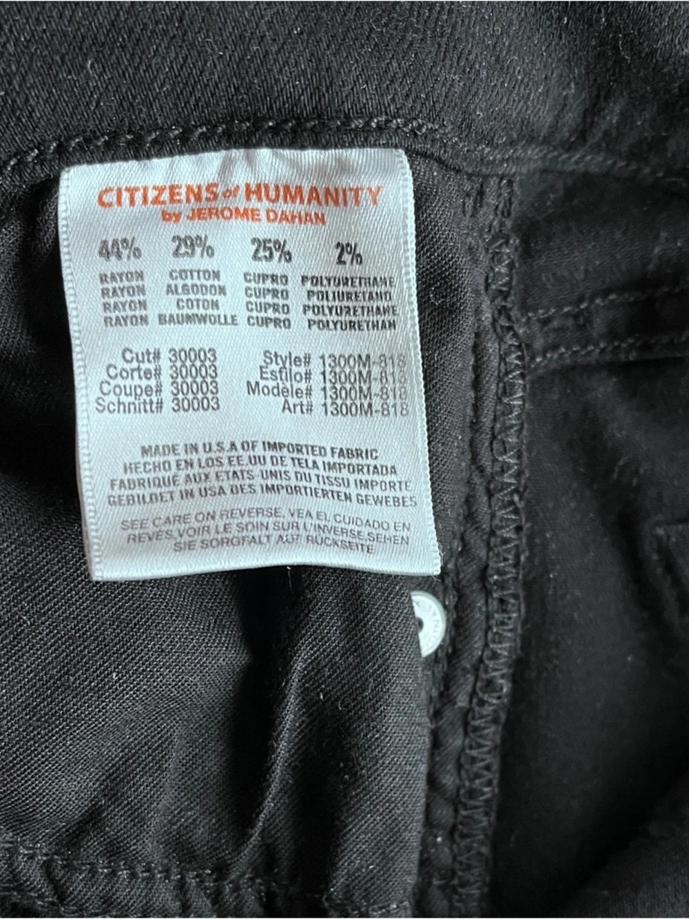 Y2K Citizens Of Humanity Avedon Slick  Women's Skinny Leg Jegging Black Size 29